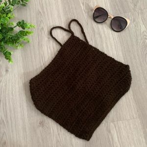 Brown Crochet Halter Top “Kylie Jenner Inspired”
